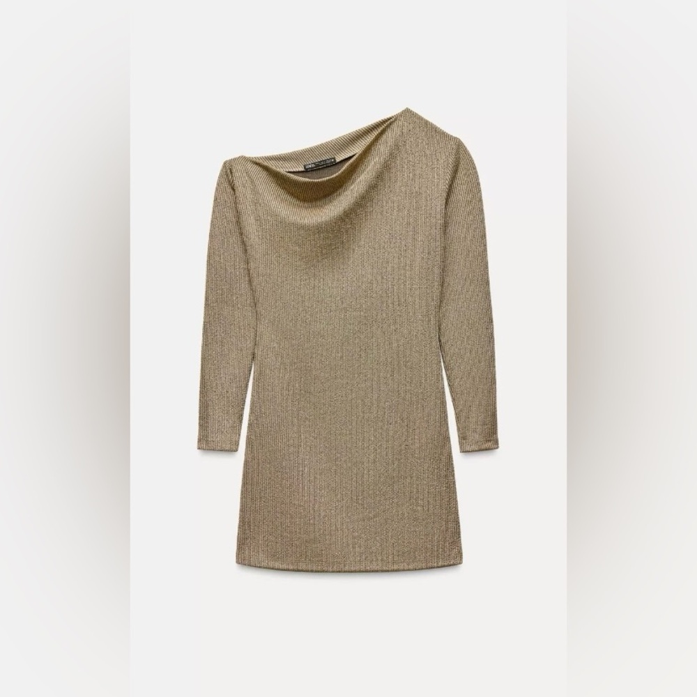 Zara Gold Cowl Neck Sweater